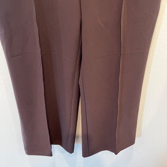 Loft Outlet High Rise Palazzo 10 Petite Wide Leg Trousers Brown Slacks Classic - Picture 3 of 15